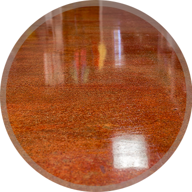 Stain your concrete floor with Indiana Floor Restoration services image shows stained concrete