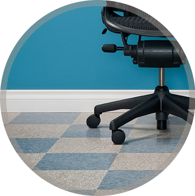 Midwest Floor Restore offers vinyl composite floor maintenance and Indiana Floor Restoration image shows square pattern floor