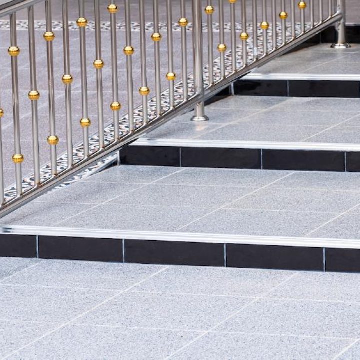Help your floor shine with Indiana Terrazzo Floor Cleaning image shows elevating walkway